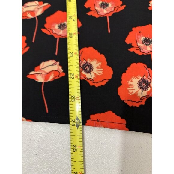 CAbi Flanders Floral Poppies Layered Split Back Short Sleeve Blouse Women SMALL - Picture 12 of 12
